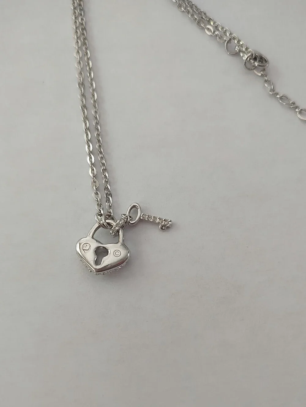 Swarovski Heart Lock & Key Necklace - Picture 3 of 7